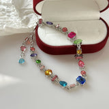 noughties Armband CRYSTAL RAINBOW NECKLACE AND BRACELET Y2K STREETWEAR