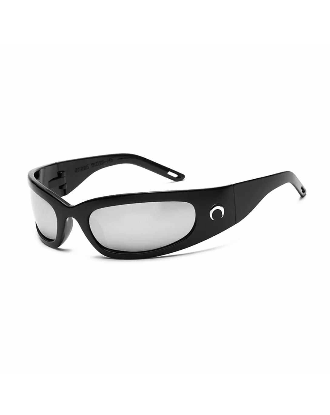 noughties schwarz-silber HALF MOON RAVE SUNGLASSES Y2K STREETWEAR