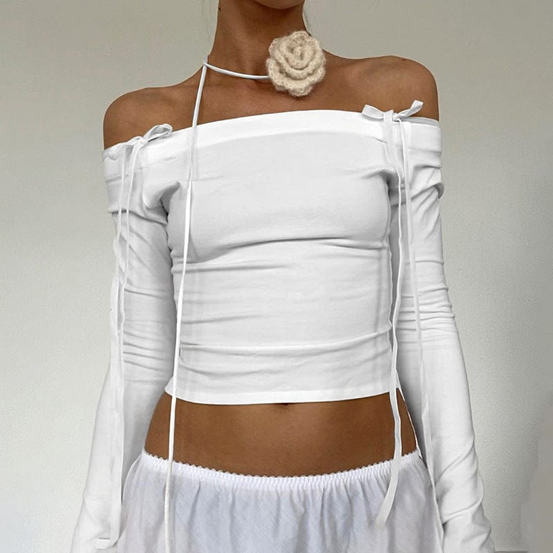 noughties S / weiss LACE DESIRE BOW TOP Y2K STREETWEAR