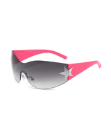 noughties rosa rot - grau RETRO STAR SUNGLASSES Y2K STREETWEAR