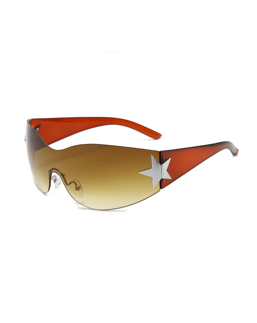 noughties braun RETRO STAR SUNGLASSES Y2K STREETWEAR