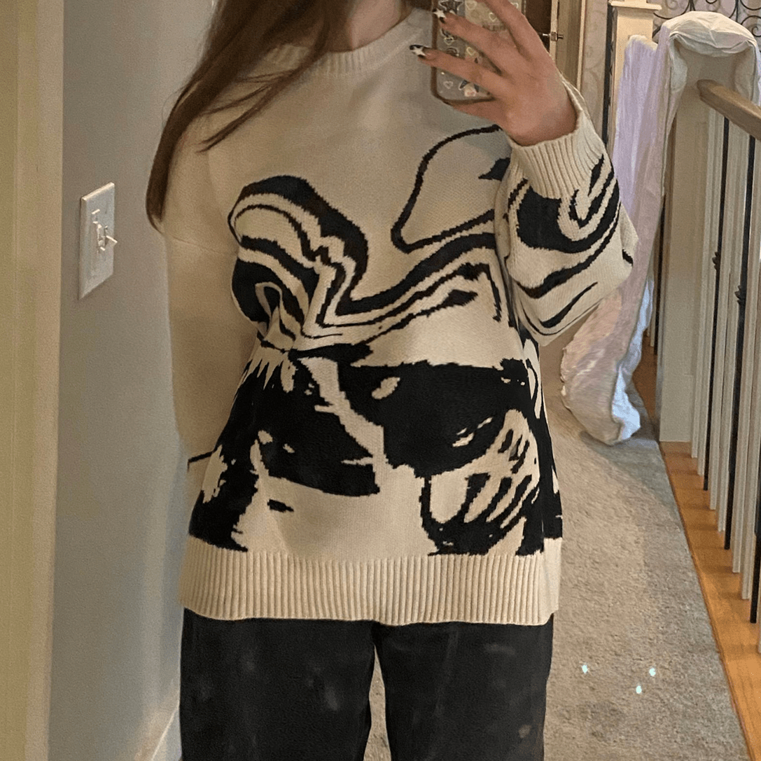 noughties SKLETON KISSING SWEATER Y2K STREETWEAR