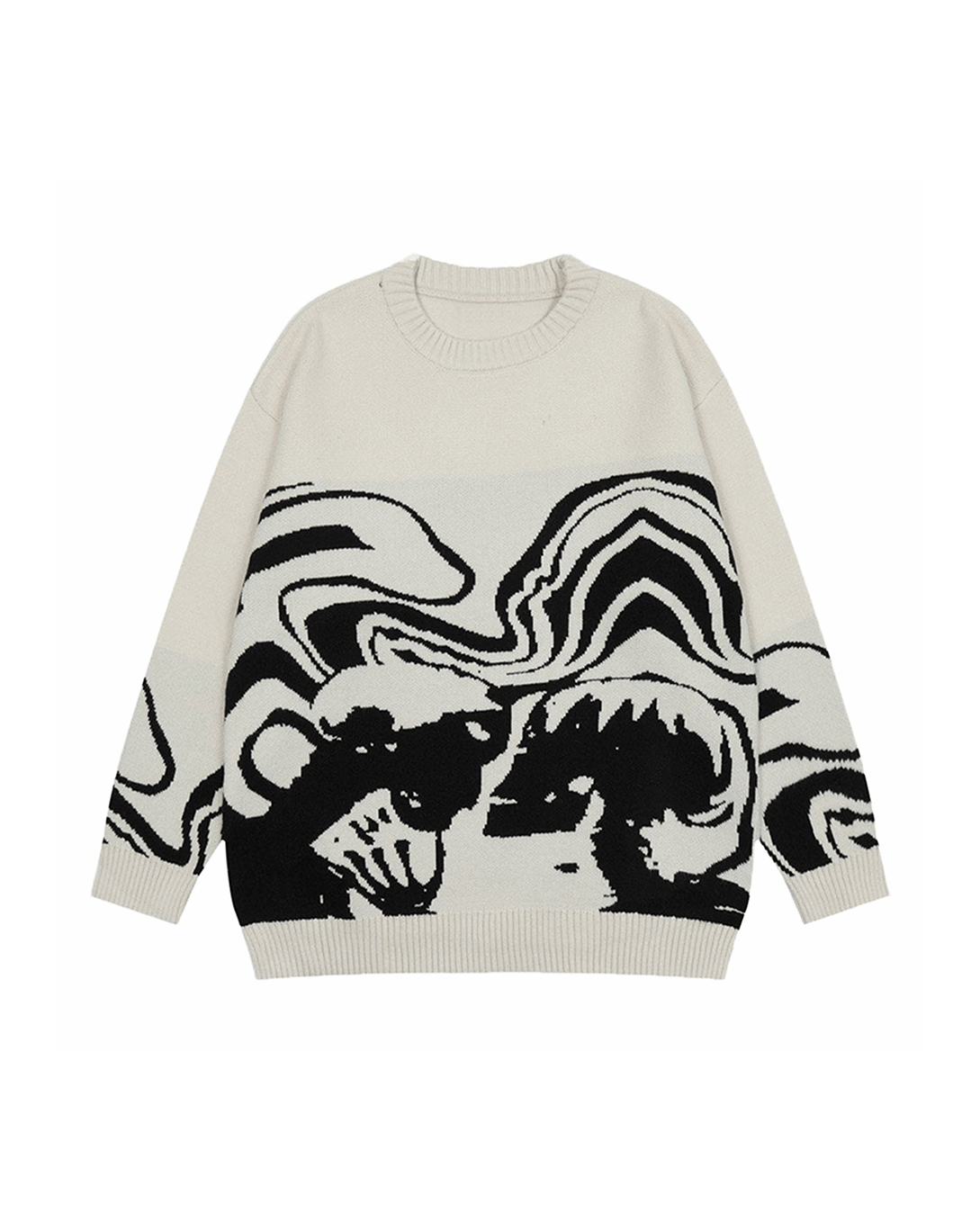 noughties M / weiss SKLETON KISSING SWEATER Y2K STREETWEAR